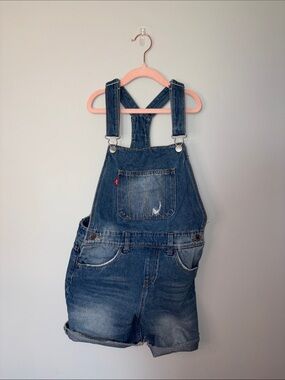 Levi's Dark Blue Kids Denim Short Overalls Size 12
